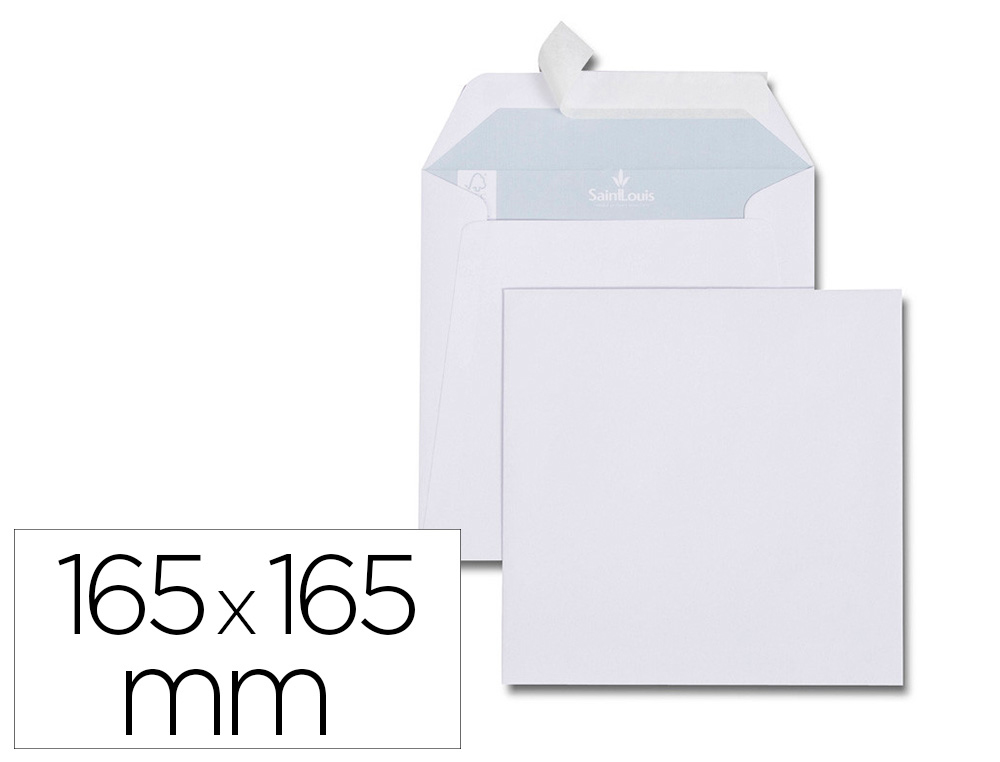 ENVELOPPE BLANCHE GPV CARREE PAPIER OFFSET 120G 165X165MM BANDE DE PROTECTION IDEALE INVITATIONS FAIRE-PART VOEUX