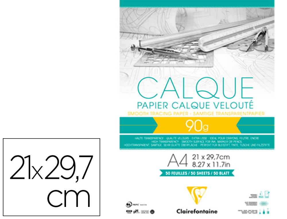 CALQUE 21X29.7 90/95G BLOC 50F