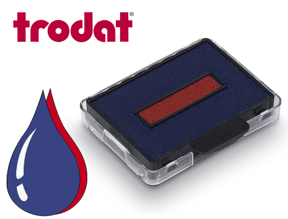 CASSETTE ENCRAGE BICOLORE TRODAT 6/50/2 POUR TAMPON ENCREUR 5430/5431/5435/5546 NOIR/RO   UGE