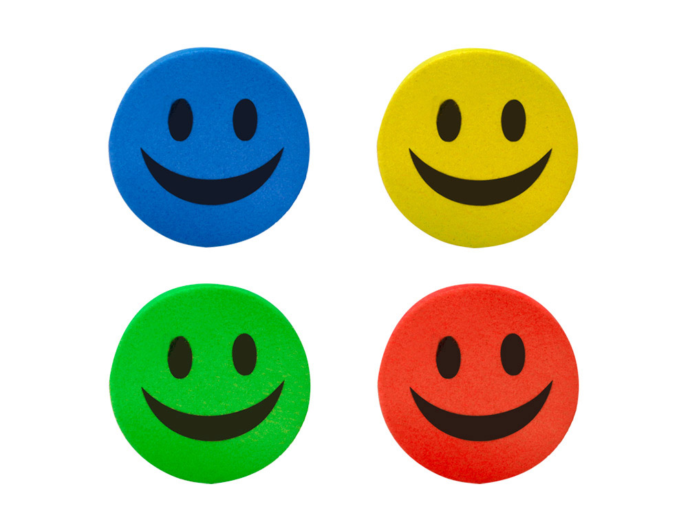BROSSE MAGNETIQUE LIDERPAPEL ROND SOURIRE FEUTRE EFFACAGE  A SEC TOUS TABLEAUX BLANCS    COLORIS ASSORTIS