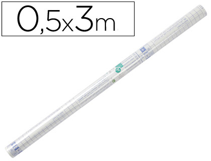 COUVRE-LIVRES LIDERPAPEL ADHSIF REPOSITIONNABLE 0.5X3M ROULEAU PLASTIQUE 50 MICRONS