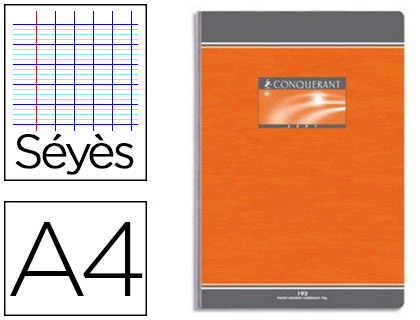CAHIER BROCH CONQURANT SEPT COUVERTURE OFFSET A4 21X29,7CM 192 PAGES 70G SYS