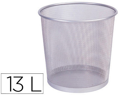 CORBEILLE  PAPIER Q-CONNECT MAILLE MTALLIQUE 13L 265MM DIAMTRE HAUTEUR 280MM COLORIS ARGENT