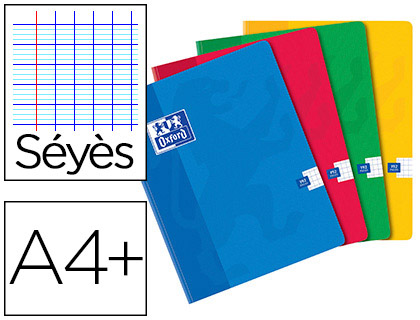 CAHIER BROCH OXFORD BROCHURE SOUPLE OPTIK PAPER COUVERTURE PELLICULE LAVABLE A4+ 24X32CM 192 PAGES 90G SYS