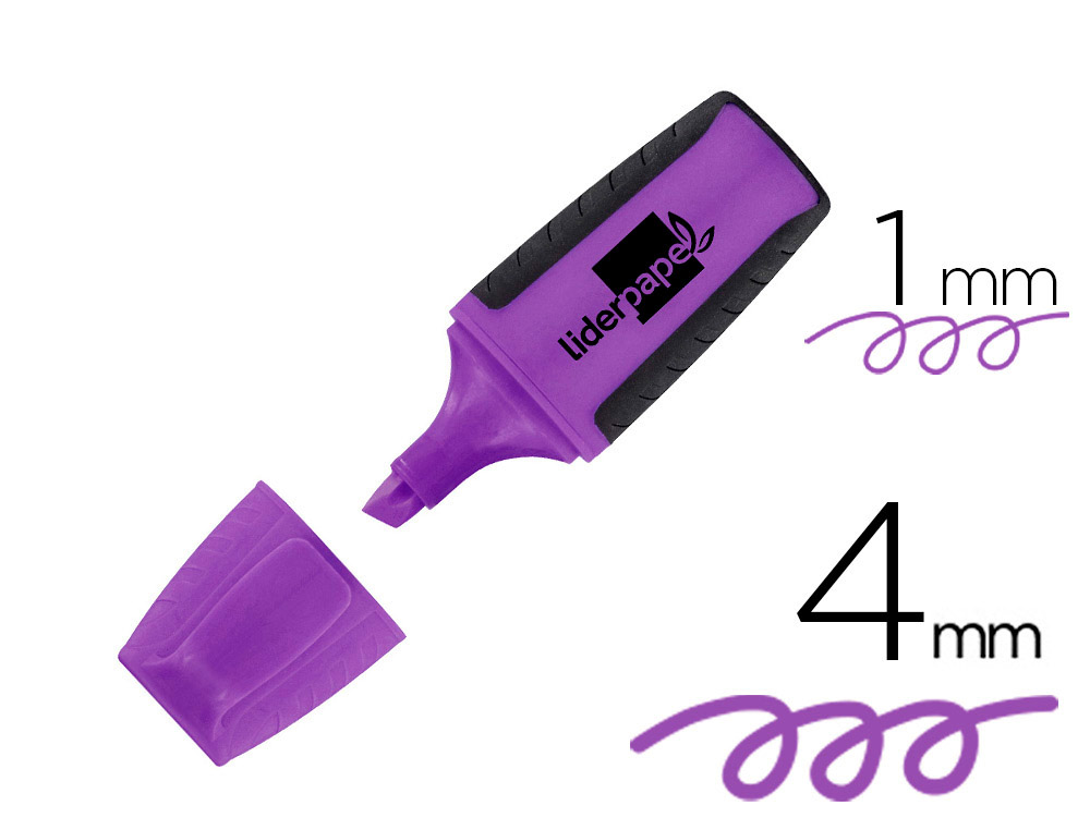 SURLIGNEUR LIDERPAPEL FLUORESCENT MINI TRAC 1/4MM POINTE BISEAUTE GRIP CAOUTCHOUC COLORIS VIOLET