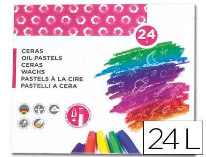 CRAYON CIRE LIDERPAPEL 75MM DIAMTRE 12MM TAILLE-CRAYONS ET PORTE-CRAYONS OFFERTS COLORIS BRILLANTS BOTE 24 UNITS