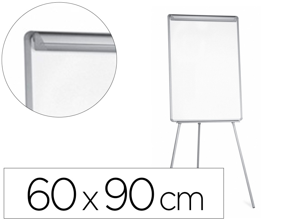 CHEVALET CONFRENCE Q-CONNECT TABLEAU LAMIN 85X60CM CADRE PLASTIQUE PINCE BLOC PAPIER AUGET PORTE-MARQUEURS