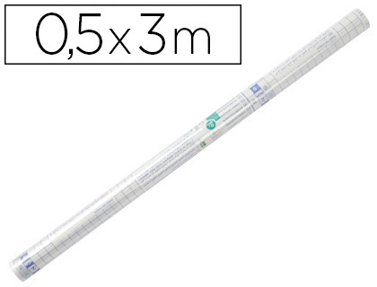 COUVRE-LIVRES LIDERPAPEL ADHSIF REPOSITIONNABLE 0.5X3M ROULEAU PLASTIQUE 80 MICRONS