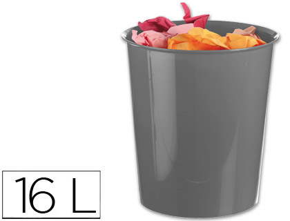 CORBEILLE  PAPIER Q-CONNECT PLASTIQUE RSISTANT 16L 310X290MM COLORIS GRIS OPAQUE