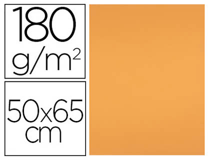 PAPIER CARTONNE LIDERPAPEL 50X65CM 180GR COLORIS         NECTARINE PAQUET 25 FEUILLES