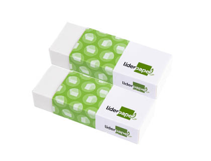 GOMME LIDERPAPEL 12X20X40MM BLANCHE EFFACE CRAYON GRAPHITE COLORIS BLANC
