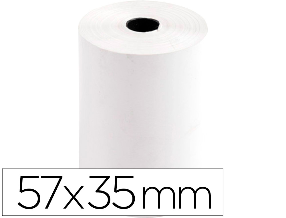 BOBINE THERMIQUE Q-CONNECT 57MM LARGEUR X 35MM DIAMETRE  58GR POUR TPE SANS BISPHENOL  A