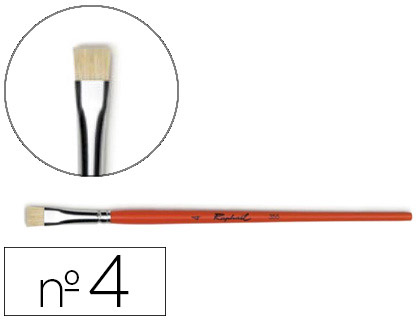 BROSSE PLATE RAPHAL SOIE DE PORC N4 VIROLE FER BLANC NICKEL