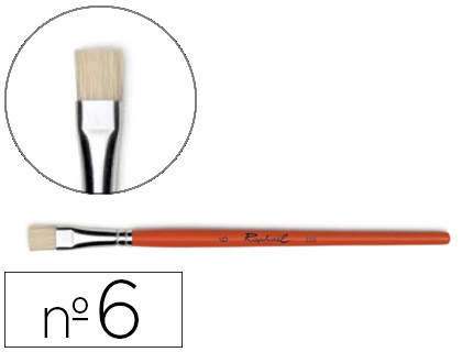 BROSSE PLATE RAPHAL SOIE DE PORC N6 VIROLE FER BLANC NICKEL