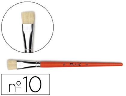 BROSSE PLATE RAPHAL SOIE DE PORC N10 VIROLE FER BLANC NICKEL