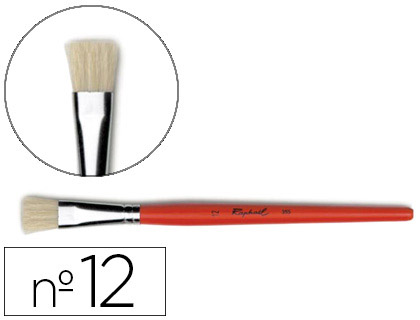 BROSSE PLATE RAPHAL SOIE DE PORC N12 VIROLE FER BLANC NICKEL
