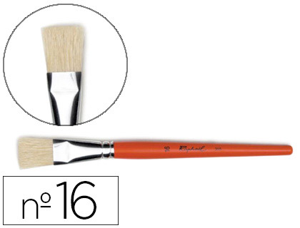 BROSSE PLATE RAPHAL SOIE DE PORC N16 VIROLE FER BLANC NICKEL