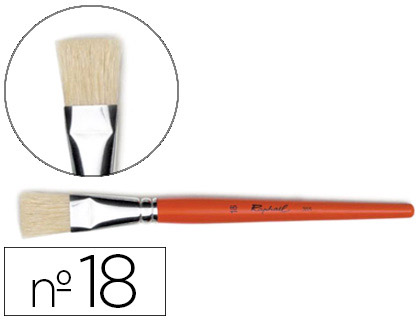 BROSSE PLATE RAPHAL SOIE DE PORC N18 VIROLE FER BLANC NICKEL