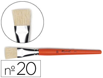 BROSSE PLATE RAPHAL SOIE DE PORC N20 VIROLE FER BLANC NICKEL